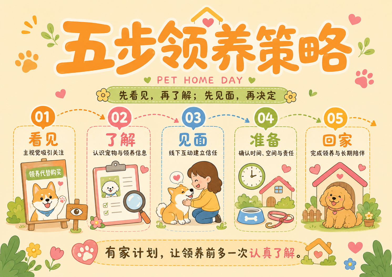 五步领养策略